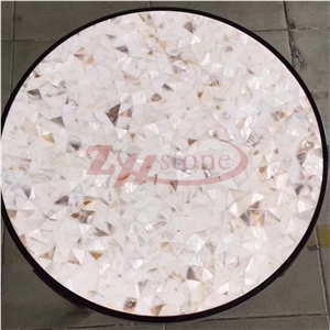 Rose Crystal Quartzite Slab Round Table