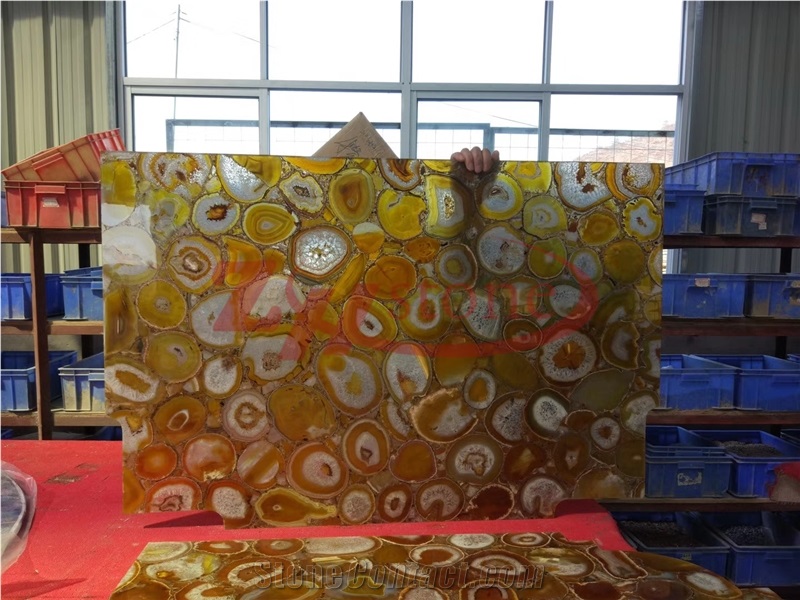 Silk Yellow Agate Backlit Slabs