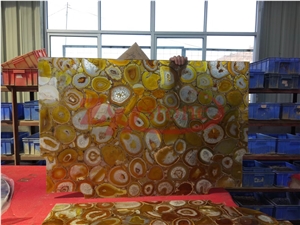 Silk Yellow Agate Backlit Slabs