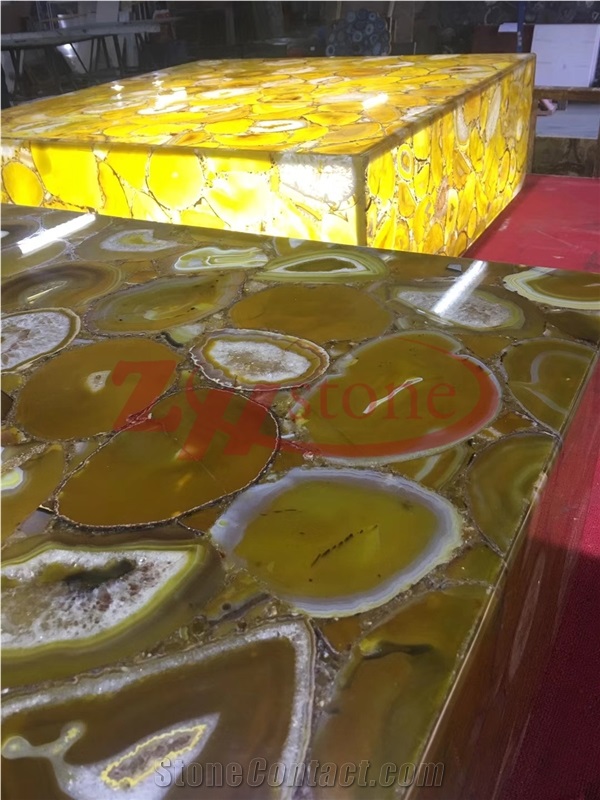 Silk Yellow Agate Backlit Slabs