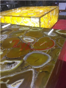 Silk Yellow Agate Backlit Slabs