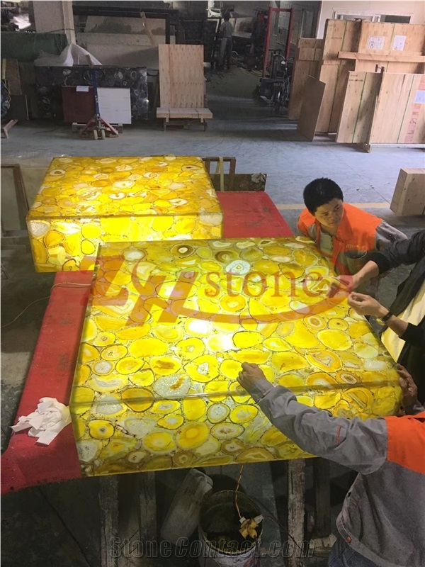 Silk Yellow Agate Backlit Slabs