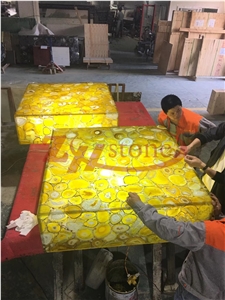 Silk Yellow Agate Backlit Slabs