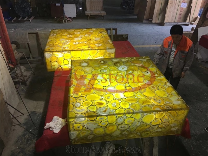 Silk Yellow Agate Backlit Slabs