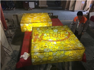 Silk Yellow Agate Backlit Slabs