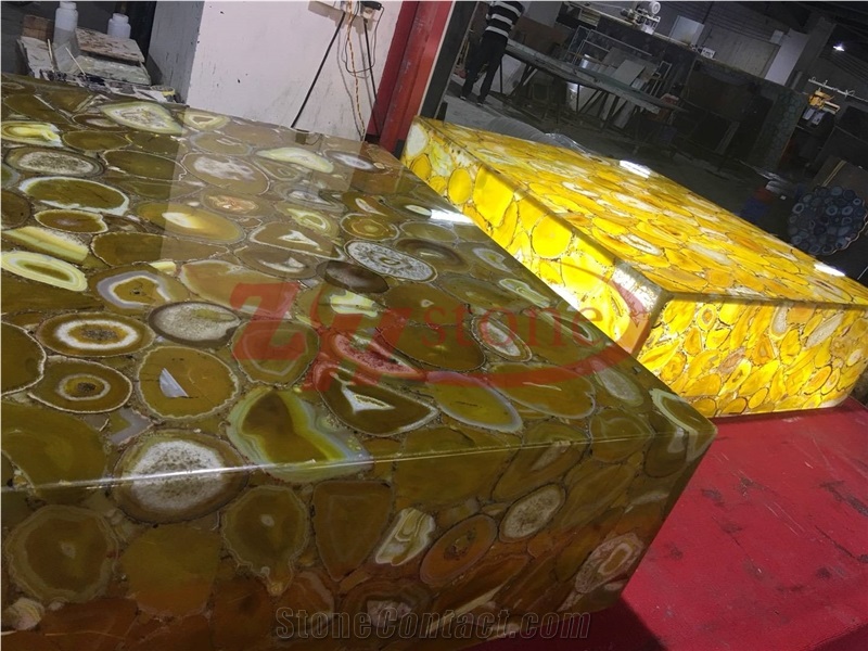 Silk Yellow Agate Backlit Slabs