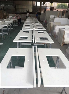 China White Quartz Vanity Top