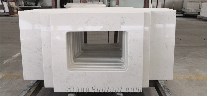 China White Quartz Vanity Top