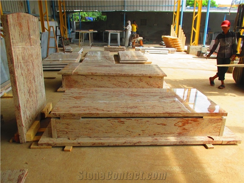 Tombstones and Monuments, Shivakasi Ivory Beige Granite Tombstones