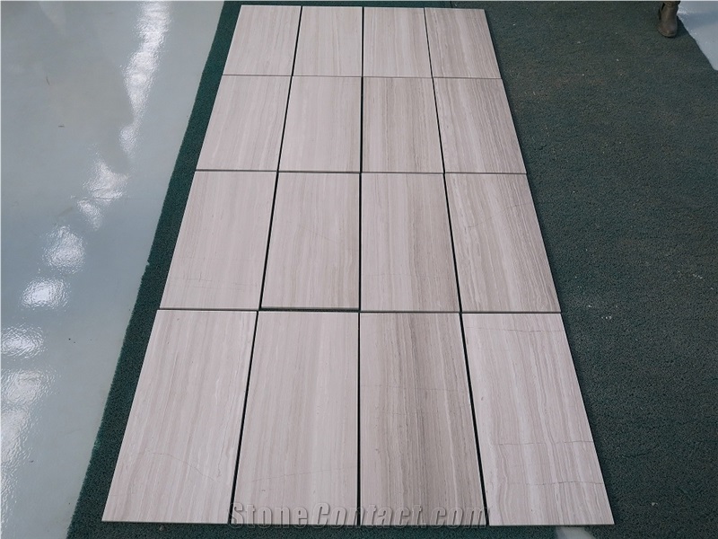 White Wood Grain Marble Big Slabs