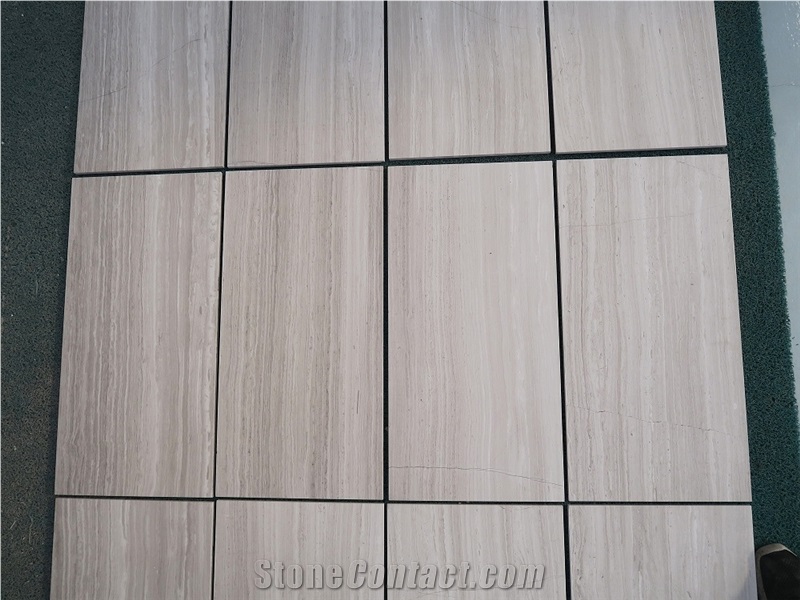 White Wood Grain Marble Big Slabs