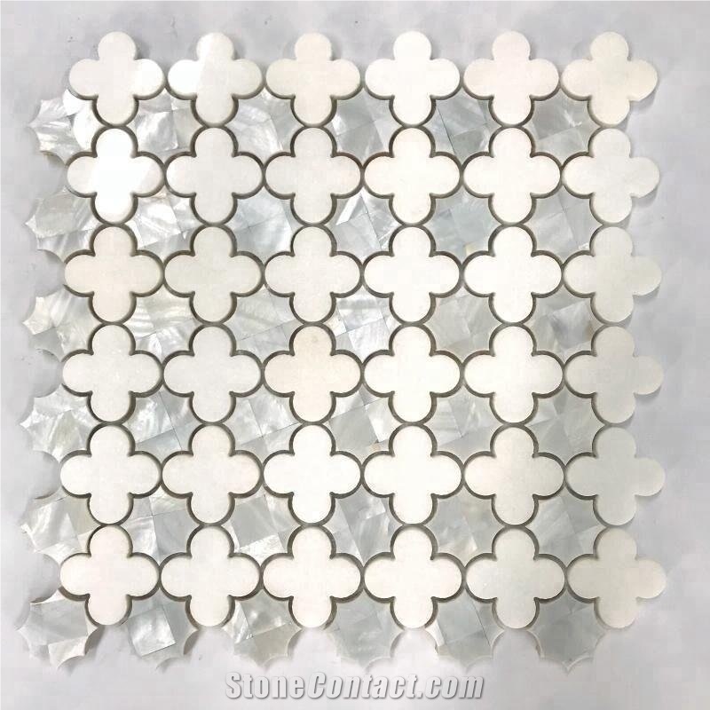 Beautiful Floor and Wall Marble&Mother Of Pearl Shell Mosaic Pattern