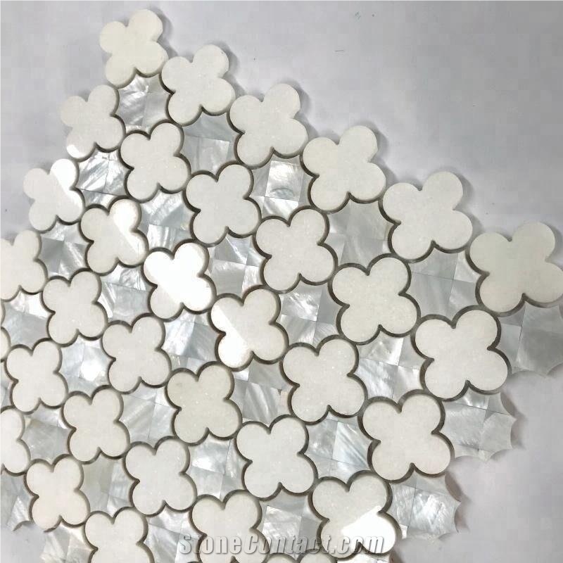 Beautiful Floor and Wall Marble&Mother Of Pearl Shell Mosaic Pattern