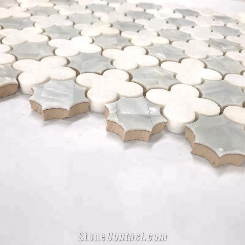 Beautiful Floor and Wall Marble&Mother Of Pearl Shell Mosaic Pattern