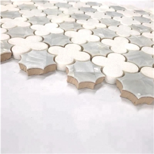 Beautiful Floor and Wall Marble&Mother Of Pearl Shell Mosaic Pattern