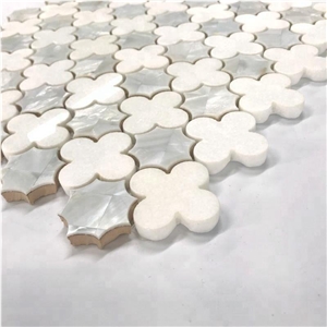 Beautiful Floor and Wall Marble&Mother Of Pearl Shell Mosaic Pattern