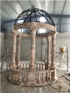 Beige Marble Gazebo Garden Gazebo Pavilions Sculpture Gazebo Beige Marble Gazebo Garden Gazebo Pavilions Sculpture Gazebo