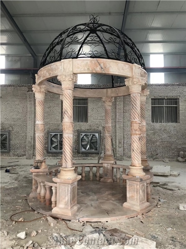Beige Marble Gazebo Garden Gazebo Pavilions Sculpture Gazebo