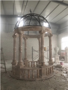 Beige Marble Gazebo Garden Gazebo Pavilions Sculpture Gazebo