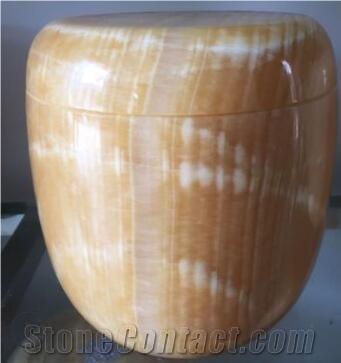 Beige Onyx Funeral Cinerary Casket Cremation Funeral Urns for Ashes