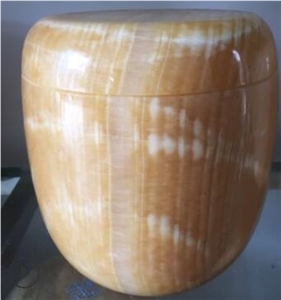 Beige Onyx Funeral Cinerary Casket Cremation Funeral Urns for Ashes
