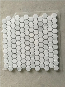 Bianco Carrara White Marble Mosaic,Hexagon Mosaic,Floor/Wall Mosaics