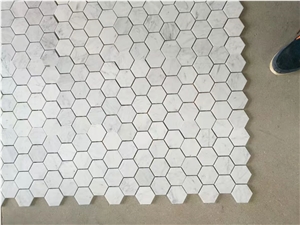 Bianco Carrara White Marble Mosaic,Hexagon Mosaic,Floor/Wall Mosaics