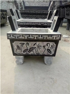 Black Granite Big Censer Incense Burner Incensory Funeral Accessories