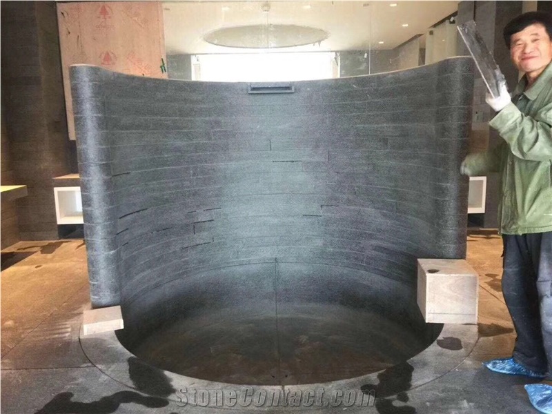 Black Granite Column Cladding Wall Tile Basalt Veneer