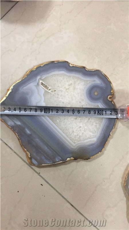 Blue Agate Sliced Piece for Book Mark Blue Agate Gemstone Slice
