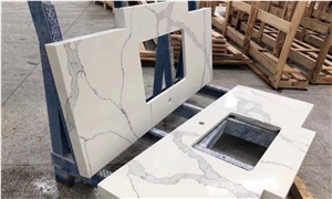 Calacatta Nuvo Quartz Stone Kitchen Countertops Island Bar Top
