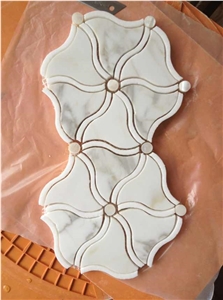 Cheap Mosaic Tiles Bianco Calacatta Gold Marble Mosaic Pattern