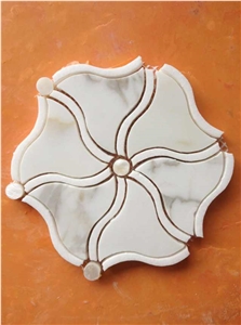 Cheap Mosaic Tiles Bianco Calacatta Gold Marble Mosaic Pattern