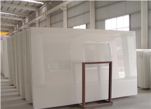 Crystallized Nano Prefab White Marble Kitchen Top Island