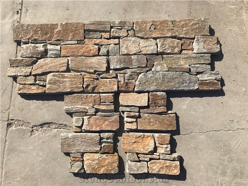 Cultured Stone Wall Panel Stone Veneer Stacked Slate Cladding Split