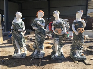 Four Season Statue White Marble Human Sculpture 4 Season Western