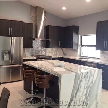 Italian White Statuary White Marble Commercial Counter Table Top