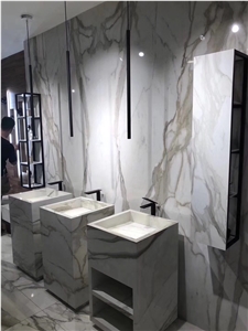 Italian White Statuary White Marble Commercial Counter Table Top