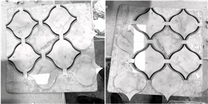 Italy Carrara White Marble Mosaic Tile,Arabesque Lantern Design Mosaic Italy Carrara White Marble Mosaic Tile,Arabesque Lantern Design Mosaic
