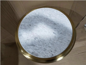 Lightweight Marble Honeycomb White Carrara Tea Top Coffee Table