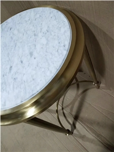 Lightweight Marble Honeycomb White Carrara Tea Top Coffee Table