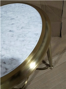 Lightweight Marble Honeycomb White Carrara Tea Top Coffee Table