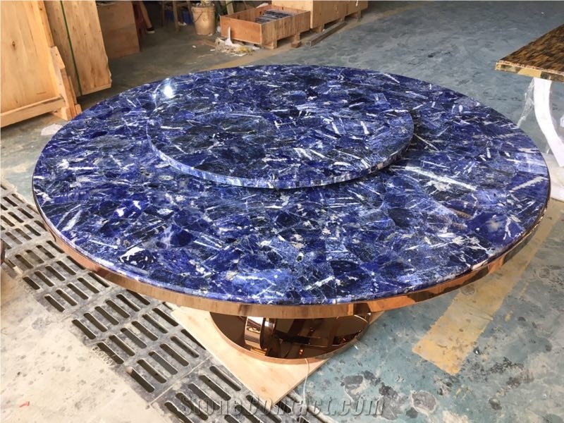 Luxury Precious Gemstone Table Top Dining Table End Table