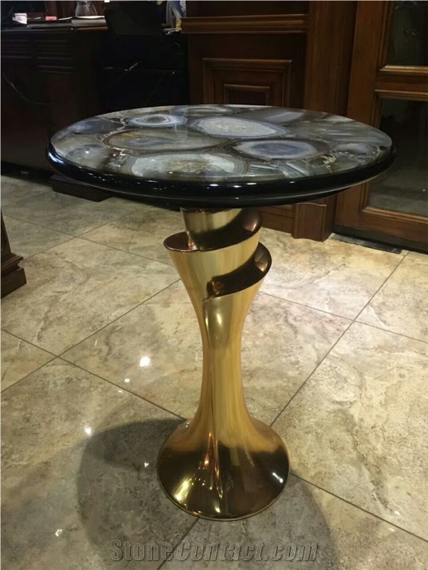 Luxury Precious Gemstone Table Top Dining Table End Table