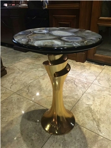 Luxury Precious Gemstone Table Top Dining Table End Table