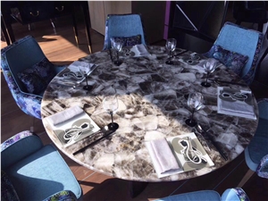 Luxury Precious Gemstone Table Top Dining Table End Table