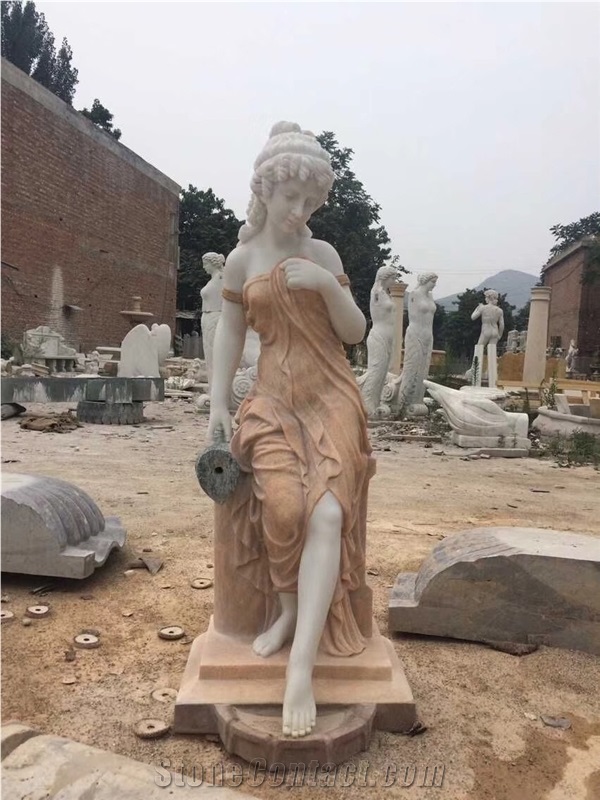 Marble Handcarved Western Human Statue,Outdoor Figure Sculpture