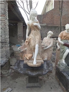 Marble Handcarved Western Human Statue,Outdoor Figure Sculpture