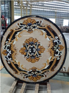 Marble Waterjet Medallion Rosso Verona Outer Circle Round Medallion