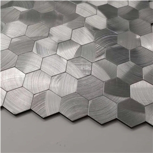 Metal Mosiac Floor Tile Mosaic Wall Design Hexagon